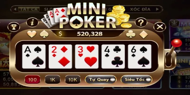 Quy tắc chơi Mini Poker đơn giản